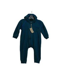 Jumper Green-Blue Solid Hoody Front Pocket Zip Durable Easy-Wash Comfy 1.5-3T